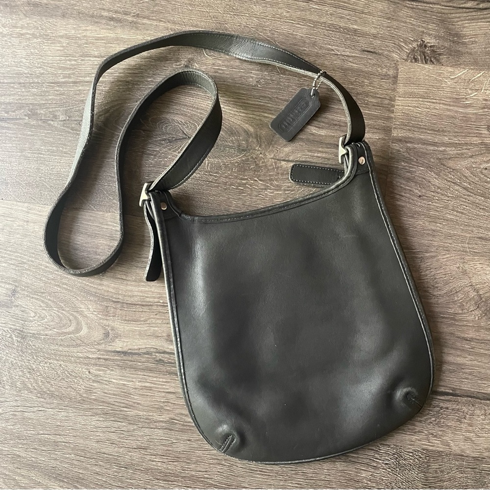 Coach Dark Gray Hippie Leather Crossbody Bag - Picture 4 of 4